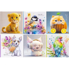 Блокнот 10*10см “Мандарин“ 48 аркушів, інтегральна обкладинка, чистий лист KNZ