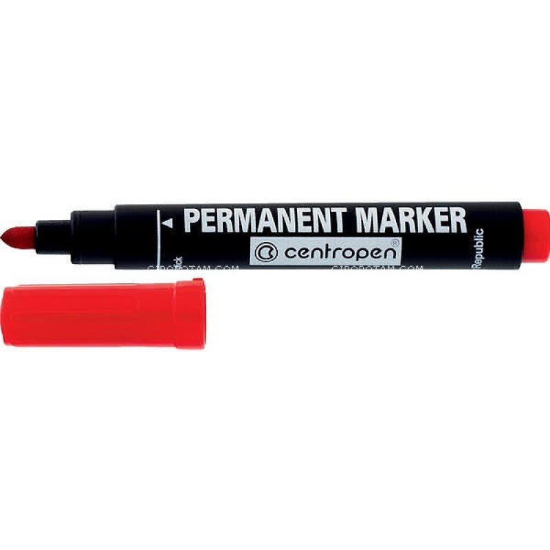 Перманентний маркер “Centropen“ товстий круглий червоний 2,5 мм KNZ