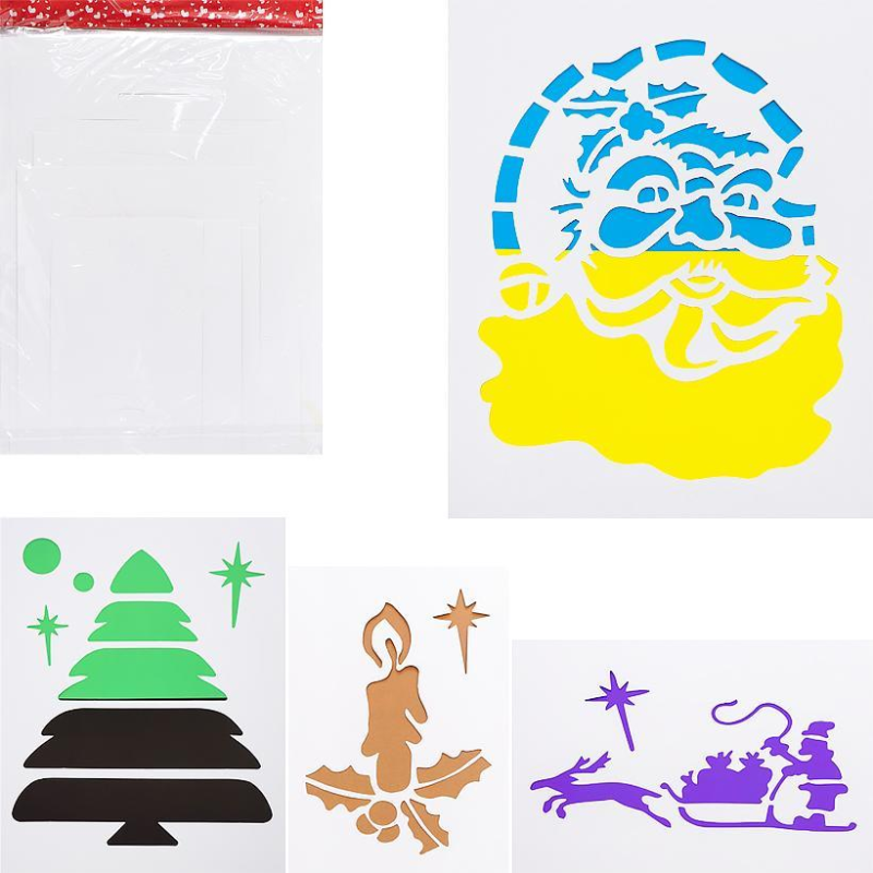 Набір новорічних трафаретів, 8 аркушів А3 KNZ