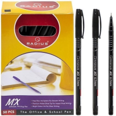 Ручка кулькова олійна 0,7 мм Radius MX чорна матова KNZ
