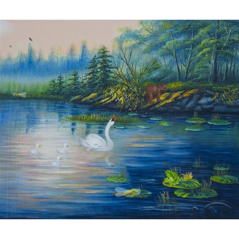 Картина за номерами 30*40см “Лебідь“ OPP (полотно на рамі фарби кисті) 1601EKTL_O KNZ