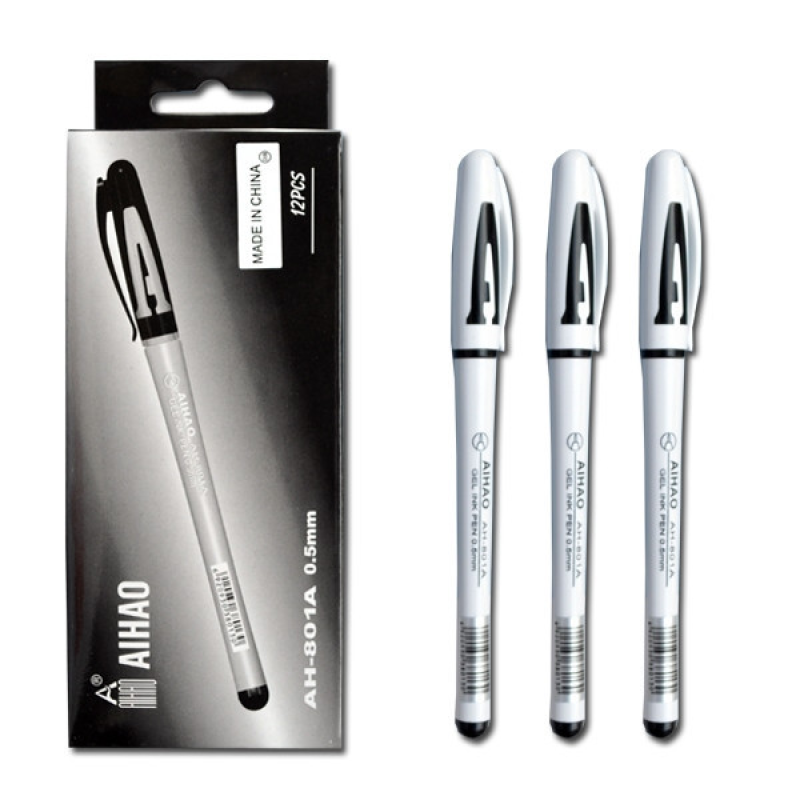 Ручка гелева чорна Aihao AH801A KNZ