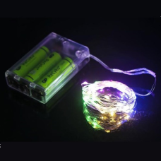 Гірлянда Ниточка на 3-х батарейках 50 лампочок 5 метрів мультиколір RJ-03 KNZ