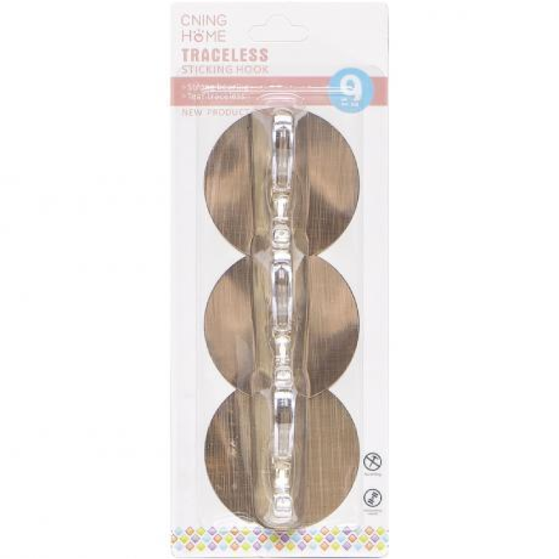 Набір подвійних гачків 3шт самоклеючих D6,5 см KNZ