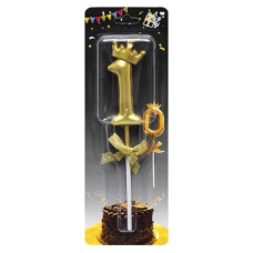 Свічка-цифра “1“ з короною 5,5см ЗОЛОТО JY-1064 KNZ