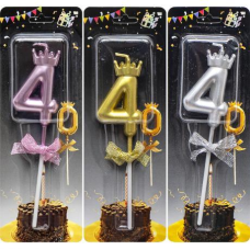 Свічка-цифра “4“ з короною JY-1064 KNZ