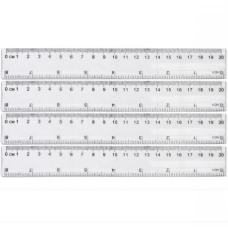 Лінійка 20 см, 8820 пластикова прозора KNZ