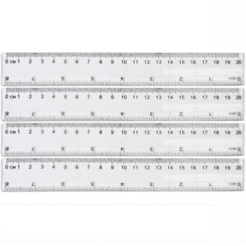 Лінійка 20 см, 8820 пластикова прозора KNZ