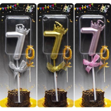 Свічка-цифра “7“ з короною JY-1064 KNZ