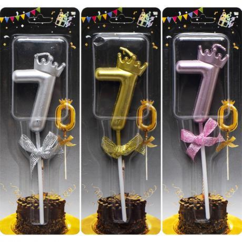 Свічка-цифра “7“ з короною JY-1064 KNZ