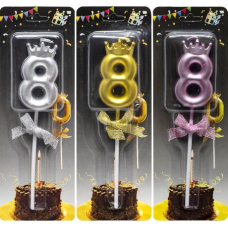 Свічка-цифра “8“ з короною JY-1064 KNZ