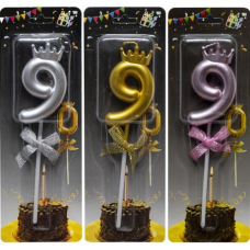 Свічка-цифра “9“ з короною JY-1064 KNZ
