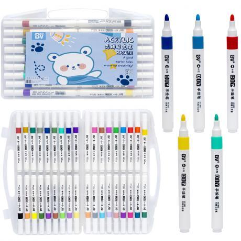 Маркер акриловий 36 кольорів у пластиковому боксі BV-892-36 KNZ Маркер акриловий 36 кольорів у пластиковому боксі BV-892-36 KNZ