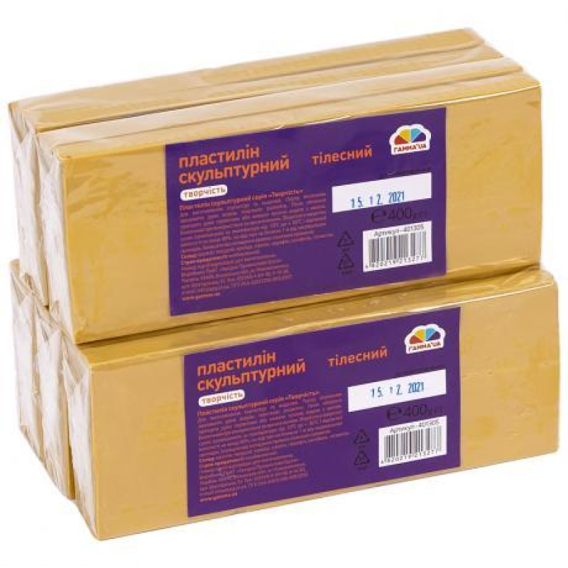 Пластилін скульптурний 400 гр тілесний “Гамма“ KNZ