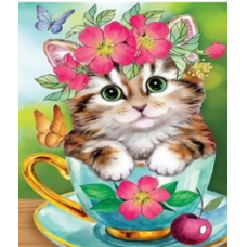 Картина за номерами “Кошеня в чашці“ 40*50см 30546 KNZ