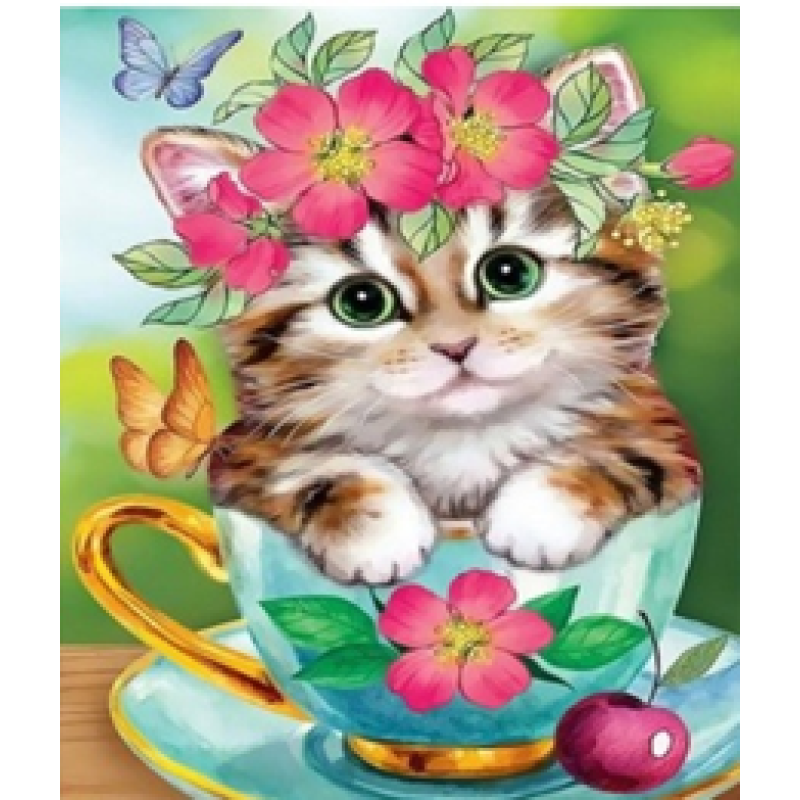 Картина за номерами “Кошеня в чашці“ 40*50см 30546 KNZ