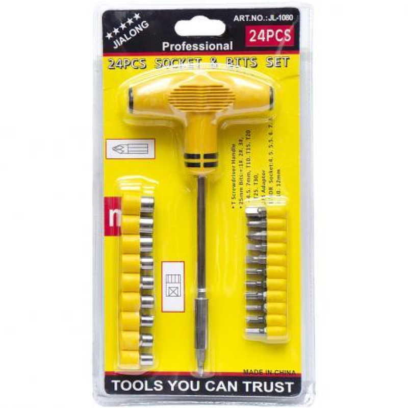 Викрутка Т-образная з насадками JL-1080 KNZ