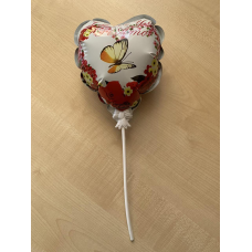 Кулька фольгована самонадуваюча Серце з тримачем 18 х 17 см, 12шт/уп K-250 KNZ