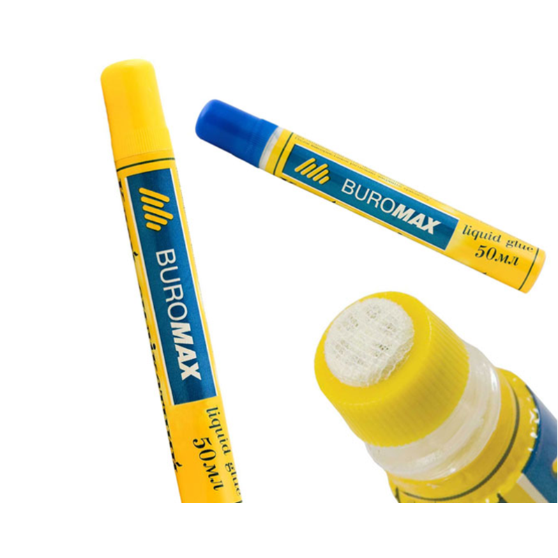 Клей силікатний 50 мл c губкою (аплікатором) Buromax BM.4802 KNZ Клей силікатний 50 мл c губкою (аплікатором) Buromax BM.4802 KNZ