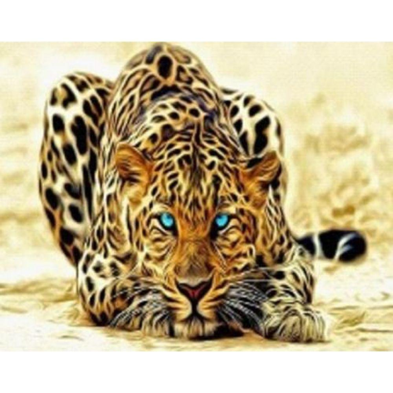 Алмазна мозаїка за номерами 30 х 40см “Леопард“ (полотно на рамі) 60659_B GLD KNZ Алмазна мозаїка за номерами 30 х 40см “Леопард“ (полотно на рамі) 60659_B GLD KNZ