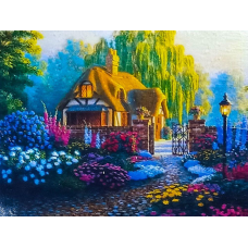 Алмазна мозаїка 30 х 40см “Будинок у лісі“ рулон в PVC (без підрамника) 60858_O GLD KNZ