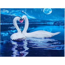 Алмазна мозаїка 30 х 40см “Лебеді“ рулон у PVC (без підрамника) 60762_O GLD KNZ