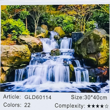 Алмазна мозаїка 30 х 40см “Водоспад“ рулон у PVC (без підрамника) 60114_O GLD KNZ