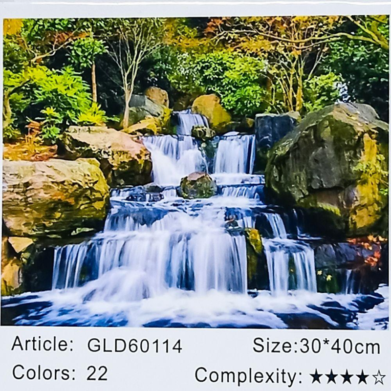 Алмазна мозаїка 30 х 40см “Водоспад“ рулон у PVC (без підрамника) 60114_O GLD KNZ Алмазна мозаїка 30 х 40см “Водоспад“ рулон у PVC (без підрамника) 60114_O GLD KNZ
