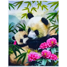 Алмазна мозаїка 30 х 40см “Панди“ рулон в PVC (без підрамника) 60125_O GLD KNZ