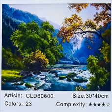 Алмазна мозаїка 30 х 40см “Річка“ рулон в PVC (без підрамника) 60600_O GLD KNZ