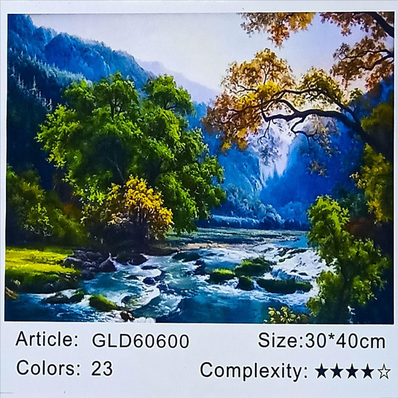 Алмазна мозаїка 30 х 40см “Річка“ рулон в PVC (без підрамника) 60600_O GLD KNZ Алмазна мозаїка 30 х 40см “Річка“ рулон в PVC (без підрамника) 60600_O GLD KNZ