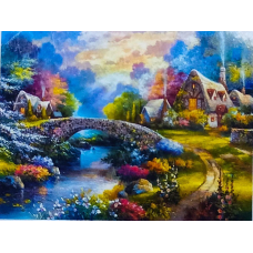 Алмазна мозаїка 30 х 40см “Казковий будиночок“ рулон в PVC (без підрамника) 60747_O GLD KNZ