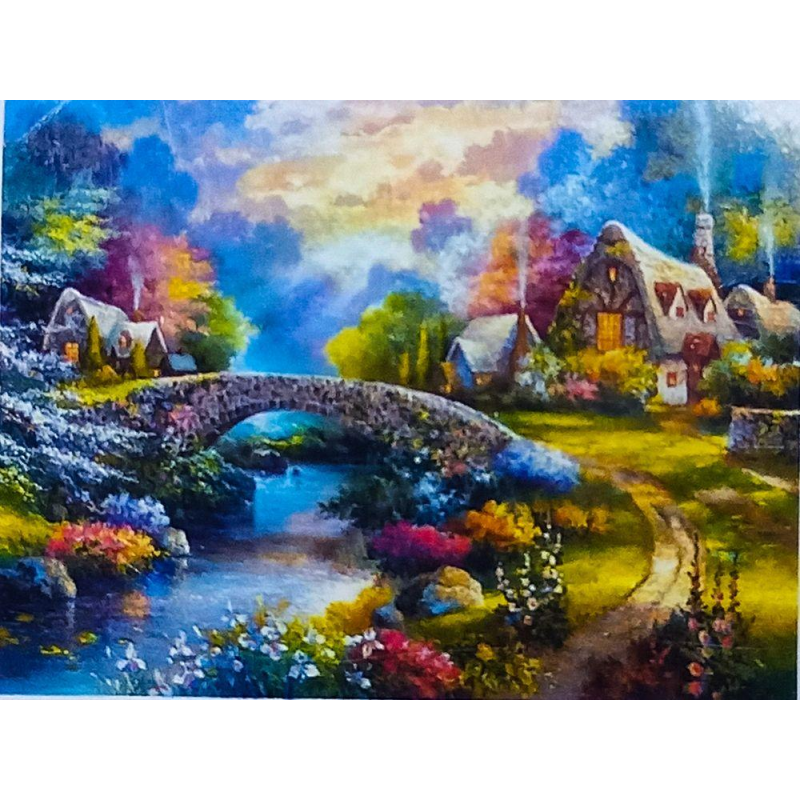 Алмазна мозаїка 30 х 40см “Казковий будиночок“ рулон в PVC (без підрамника) 60747_O GLD KNZ