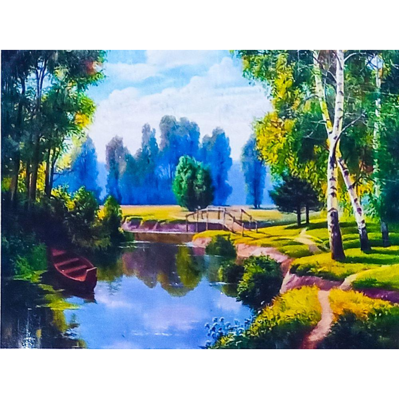 Алмазна мозаїка 30 х 40см “Природа“ рулон у PVC (без підрамника) 60854_O GLD KNZ