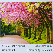 Алмазна мозаїка 30 х 40см “Парк у Японії“ рулон в PVC (без підрамника) 60687_O GLD KNZ