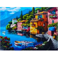 Алмазна мозаїка 30 х 40см “Місто біля моря“ рулон в PVC (без підрамника) 61270_O GLD KNZ