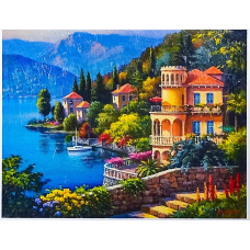 Алмазна мозаїка 30 х 40см “Місто біля моря“ рулон в PVC (без підрамника) 60130_O GLD KNZ
