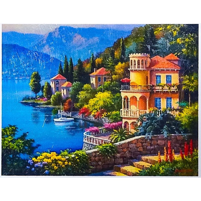 Алмазна мозаїка 30 х 40см “Місто біля моря“ рулон в PVC (без підрамника) 60130_O GLD KNZ