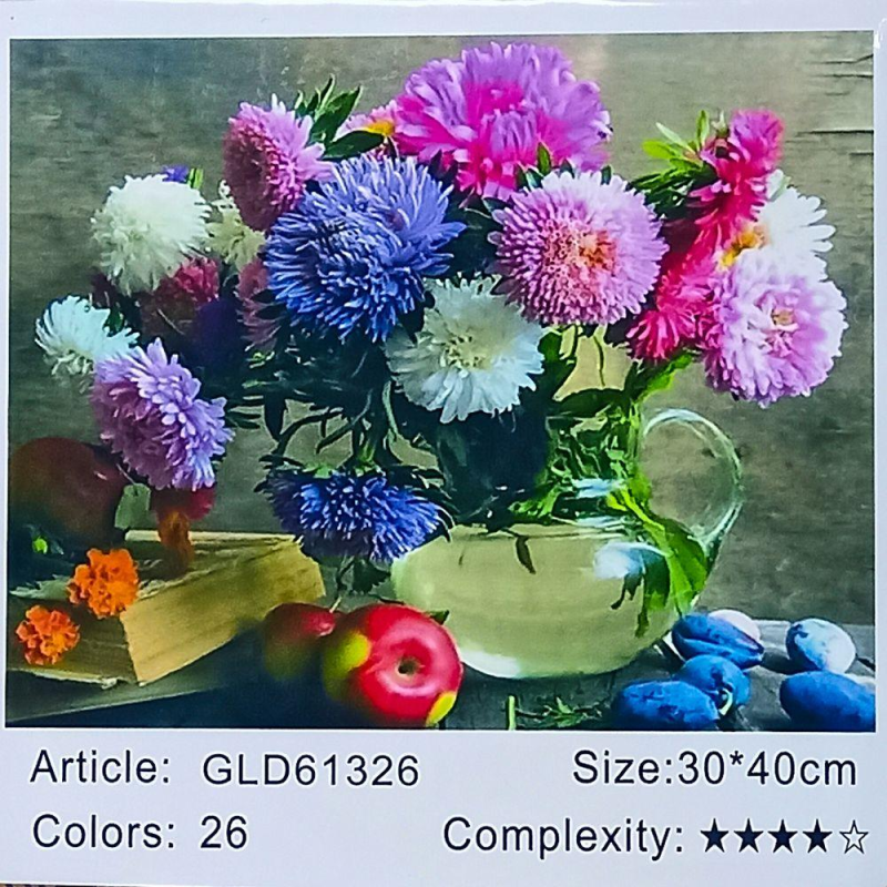 Алмазна мозаїка 30 х 40см “Букет“ рулон у PVC (без підрамника) 61326_O GLD KNZ