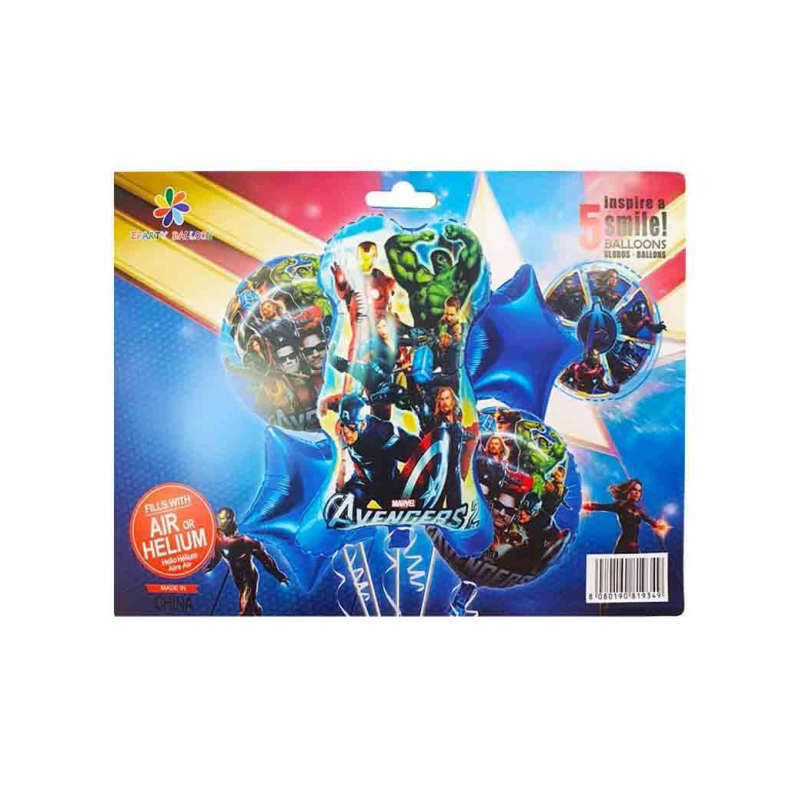 Набір з 5 куль фольгованих “Месники“ 836975 KNZ