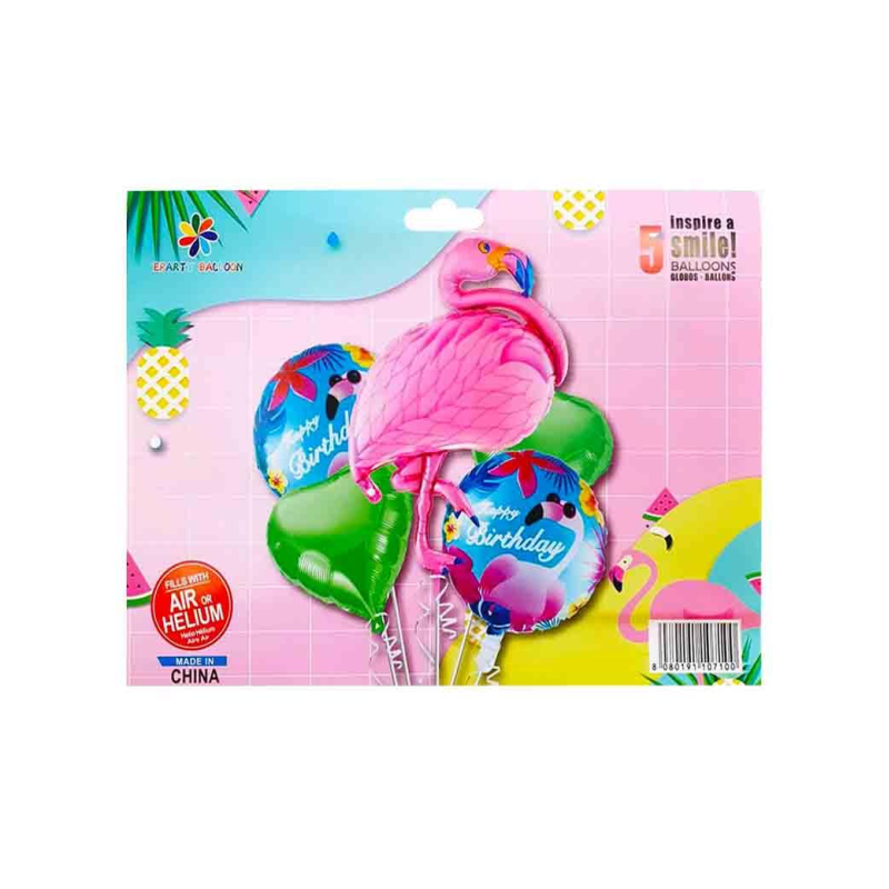 Набір з 5 куль фольгованих “Фламінго party“ 836973 KNZ