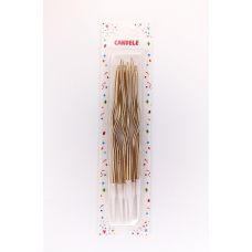 Набір свічок для торта “Коктейльний 12см“, золото, 6шт/уп Y-1 gold KNZ