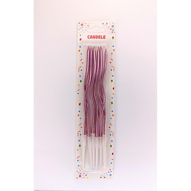 Набір свічок для торта “Коктейльний 12см“, золото рожеве, 6шт/уп Y-1 rose gold KNZ