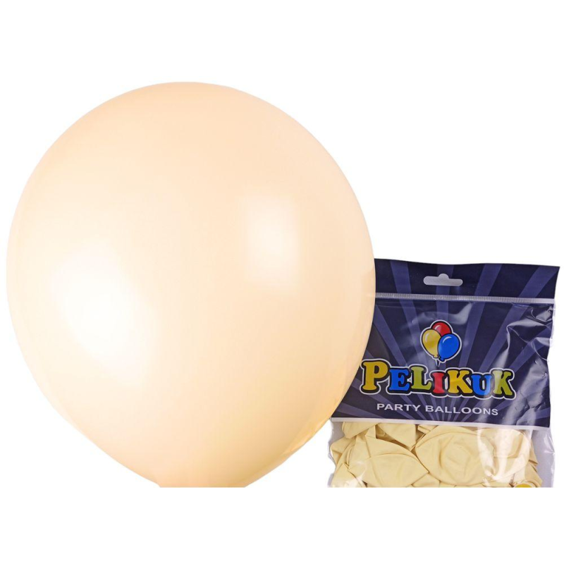 Кульки круглі Pelikuk 13“ (33 см) пастель кремовий 50шт/уп 1350C-100 KNZ