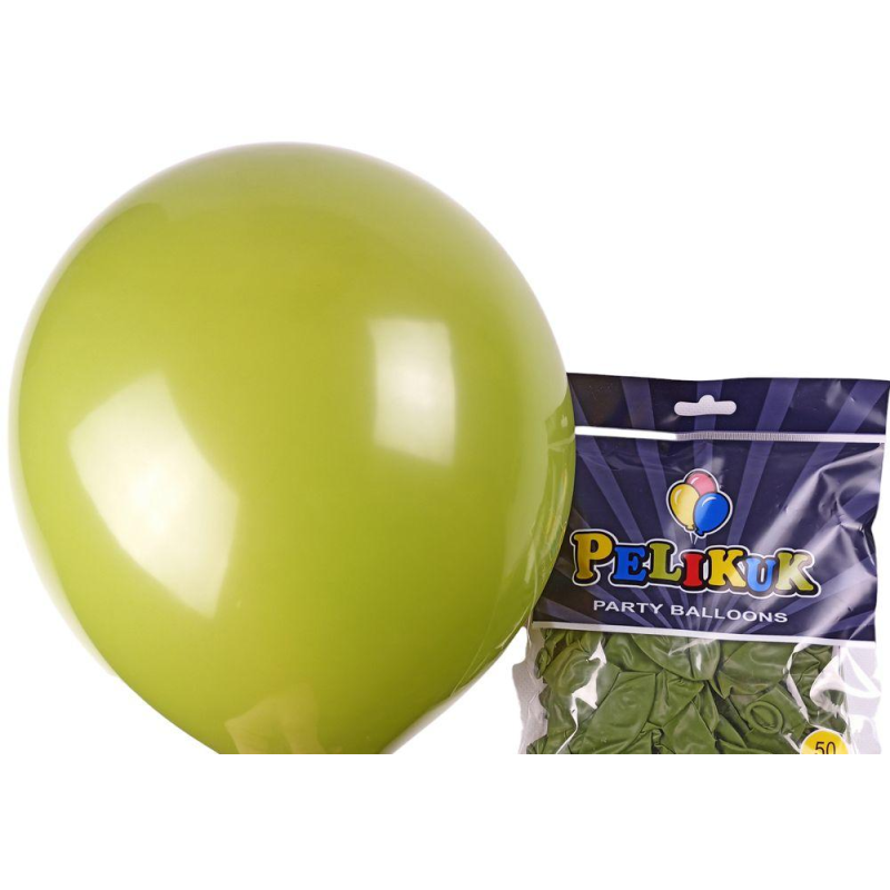 Кульки круглі Pelikuk 13“ (33 см) пастель трава 50шт/уп 1350C-104 KNZ