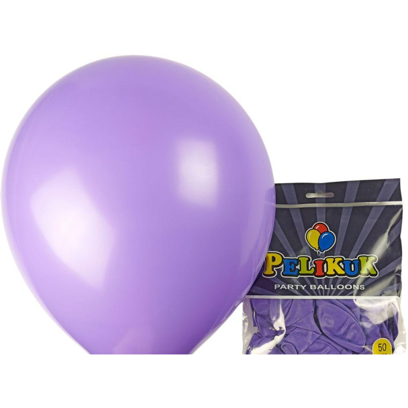 Кульки круглі Pelikuk 13“ (33 см) пастель фіолетовий 50шт/уп 1350C-105 KNZ