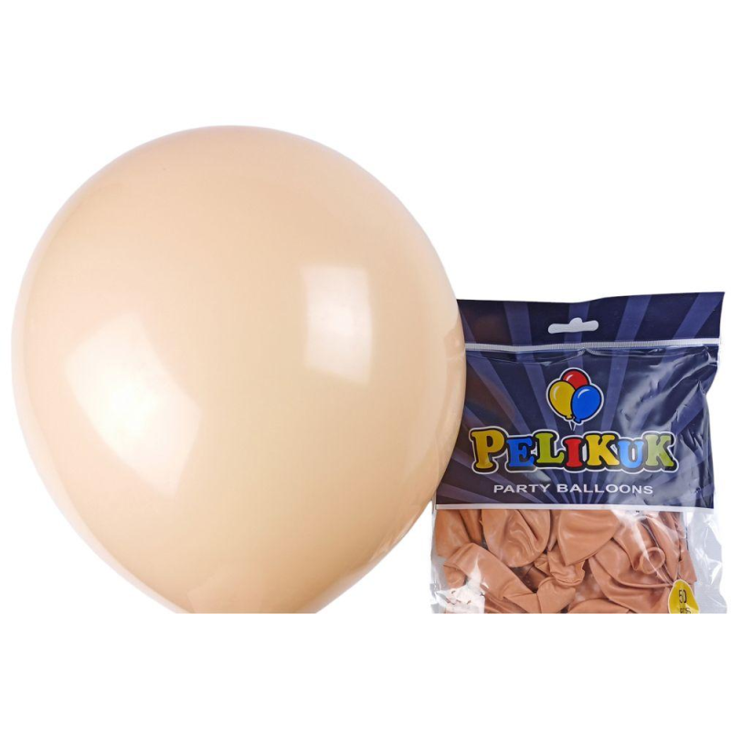 Кульки круглі Pelikuk 13“ (33 см) пастель латте 50шт/уп 1350C-110 KNZ