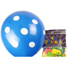 Кульки круглі Pelikuk 12“ (30 см) кольору мікс - горошок 50шт/уп 1250C-402 KNZ