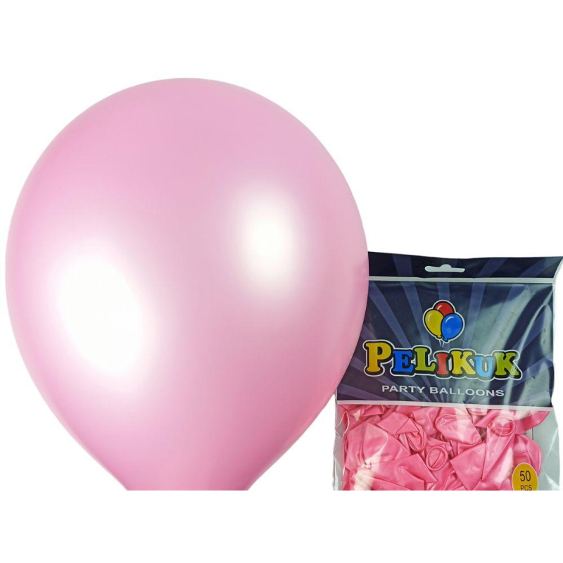 Кульки круглі Pelikuk 13“ (33 см) перламутр рожевий 50шт/уп 1350C-203 KNZ