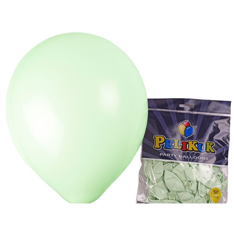 Кульки круглі Pelikuk 13“ (33 см) пастель світлий лайм 50шт/уп 1350C-112 KNZ